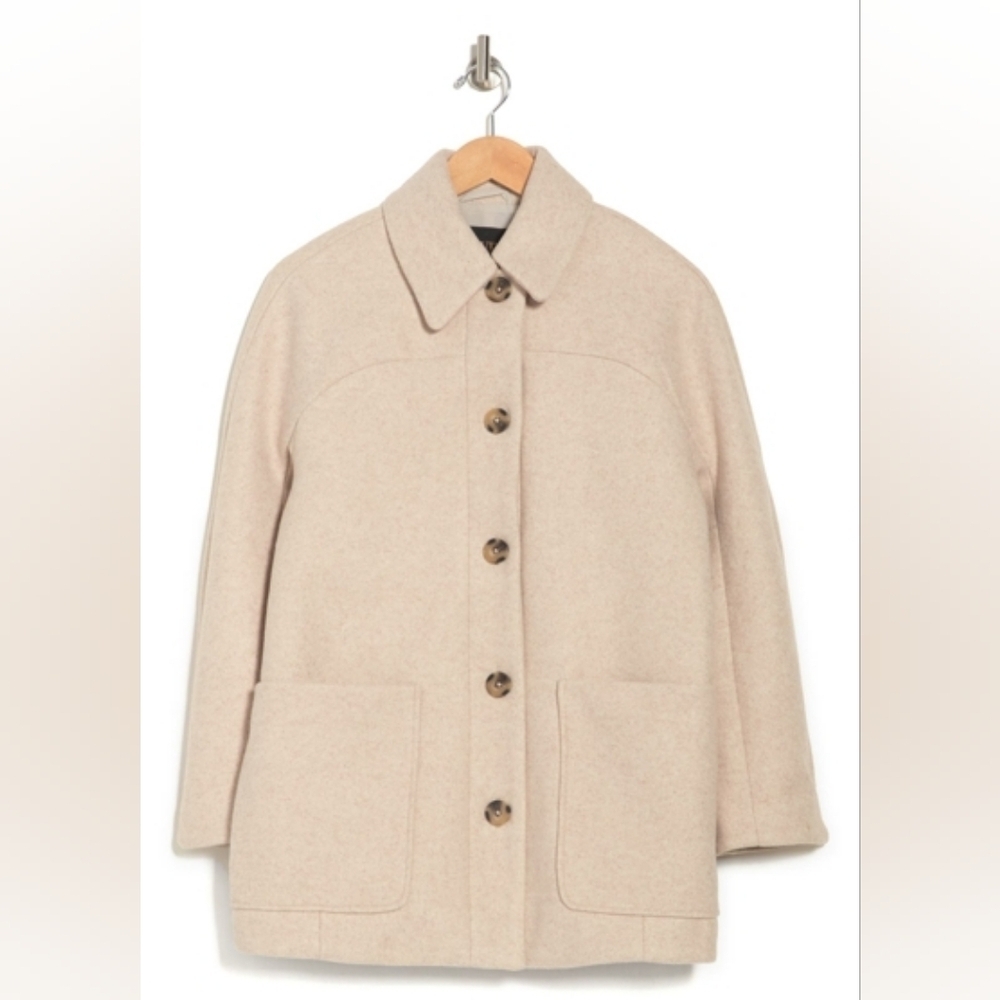 Truth Cream Trench Coat with Button Detail